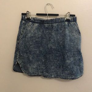 Milky Way mini faux denim skirt